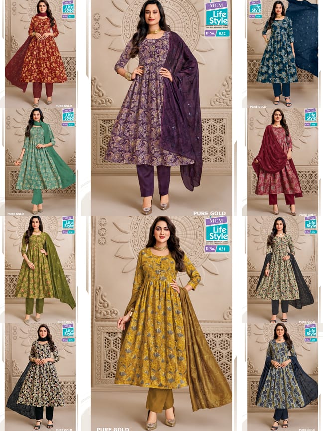 Pure Gold Vol 2 By Mcm Cotton Printed Umbrella Style Kurtis Set